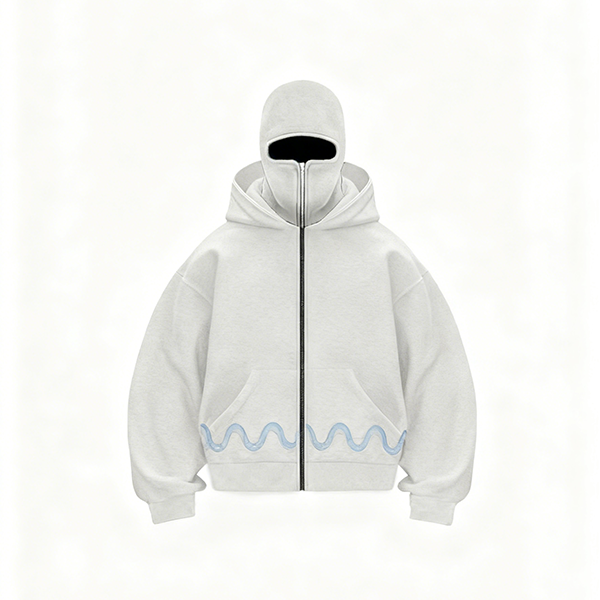 New creative double-layer hooded zip sweater coat, casual street-style men's wear for spring & autumn, loose fit with trendy texture